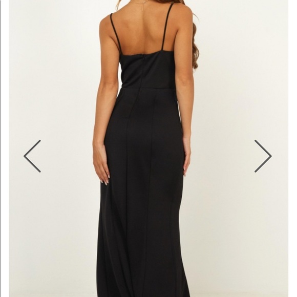 Black Long Cocktail Dress - Picture 3 of 5